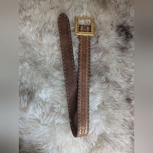 Boho Leather Belt with Gold Details